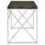 Bureau, bureau à chevrons gris rustique et bureau chromé