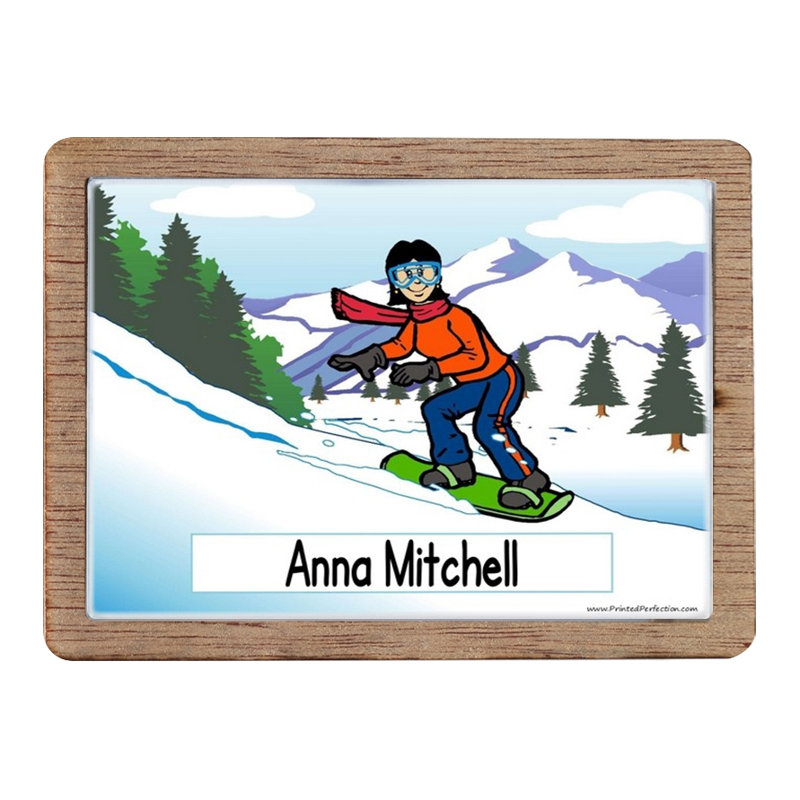Planche à neige personnalisée - aimant en bois féminin - excellent cadeau!, Oui