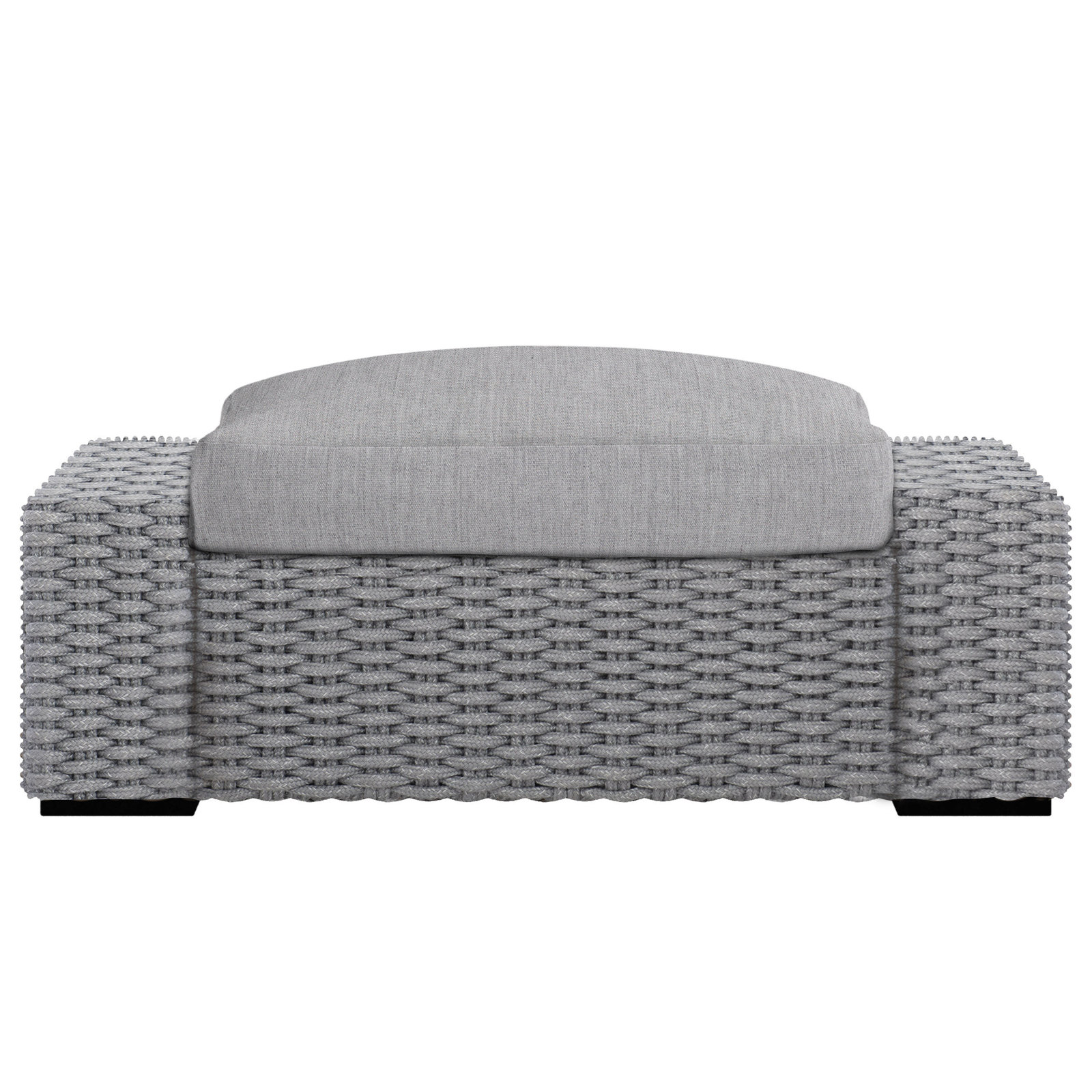 Capri Outdoor Ottoman with Cushion, Canvas Granite Sunbrella® Canvas
