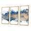 «Blue and Gold Marble Clouds II», reproduction de cadre flottant sur toile 3 pièces-939862866-939862867