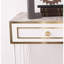 Console Inge, table d'entrée, table Hoyer avec pieds en métal et base en bois Inge 