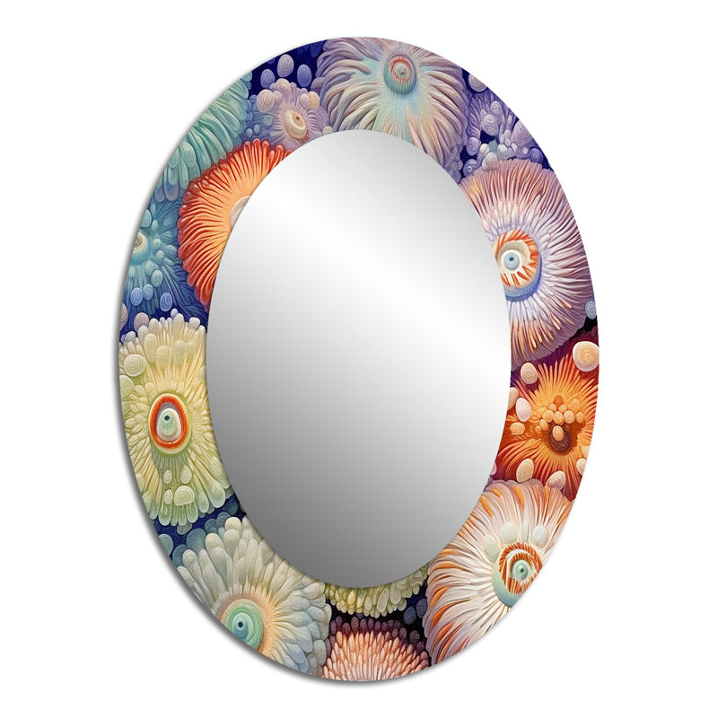 Magnifique miroir mural ovale orange, 40 po x 30 po