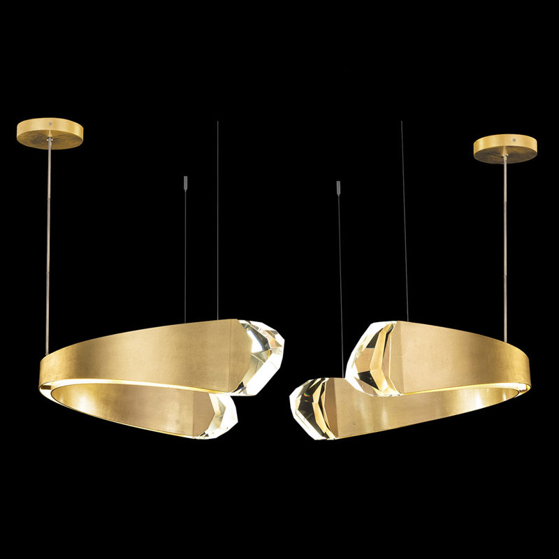 Strata 12 - Light LED Unique/Statement Pendant, Gold Leaf