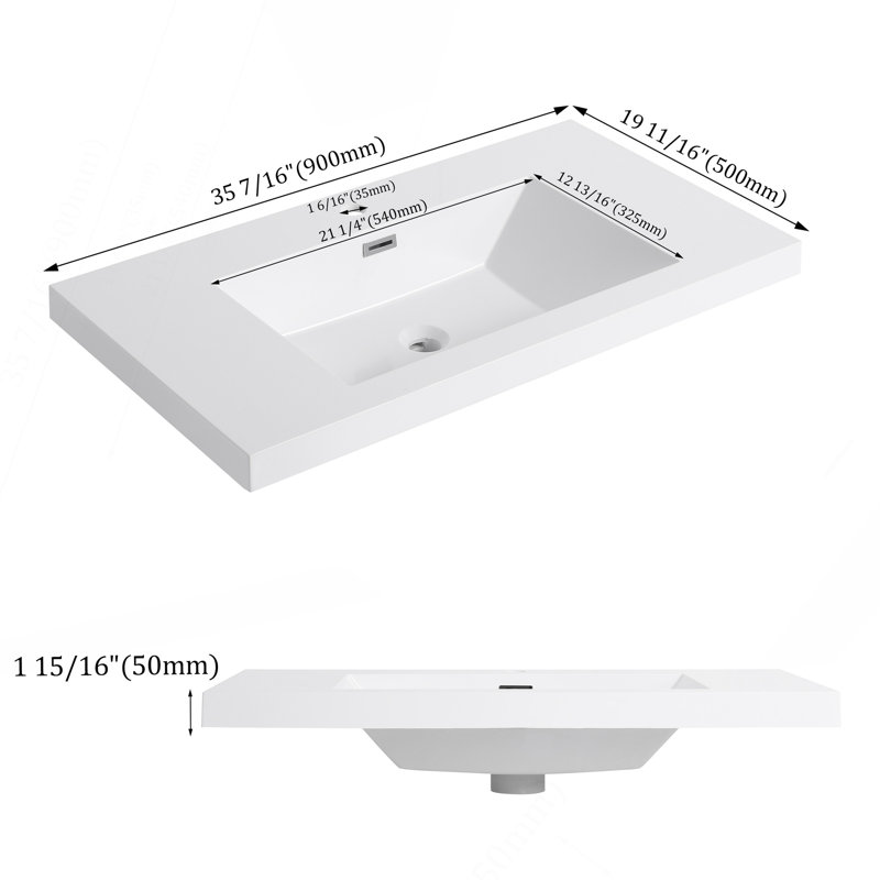 36" Bathroom  Resin Sink