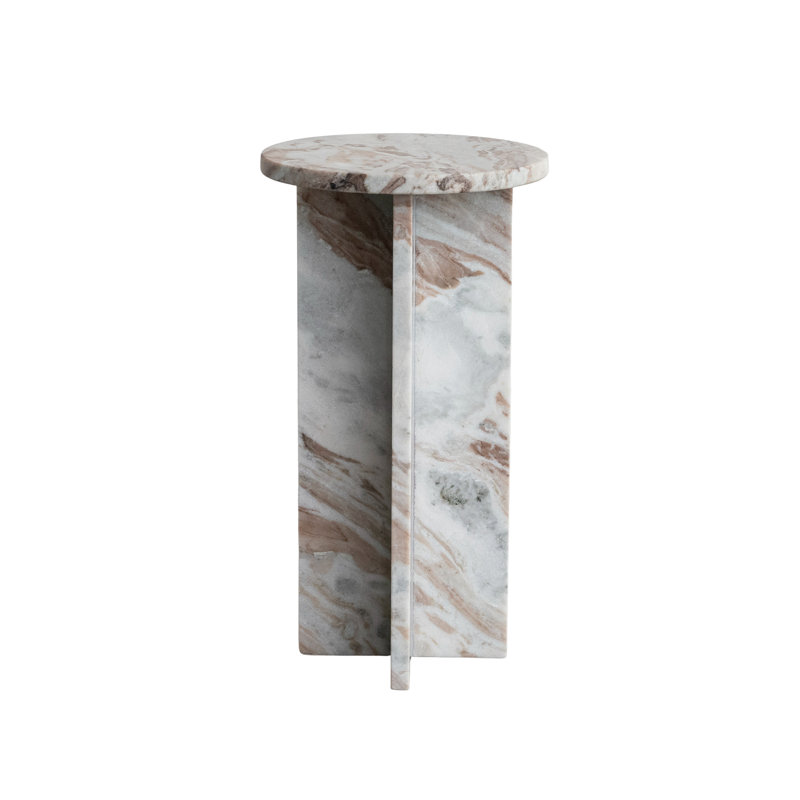Round Torrento Marble Accent Table