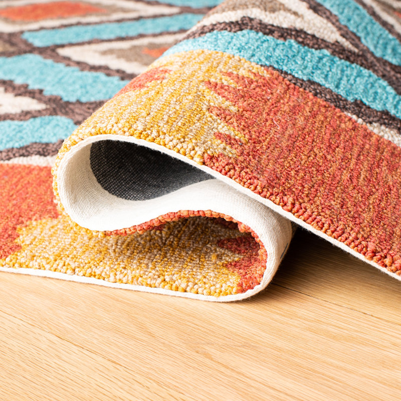 Bowden Hand Hooked Performance Southwestern Rug, Round 6'