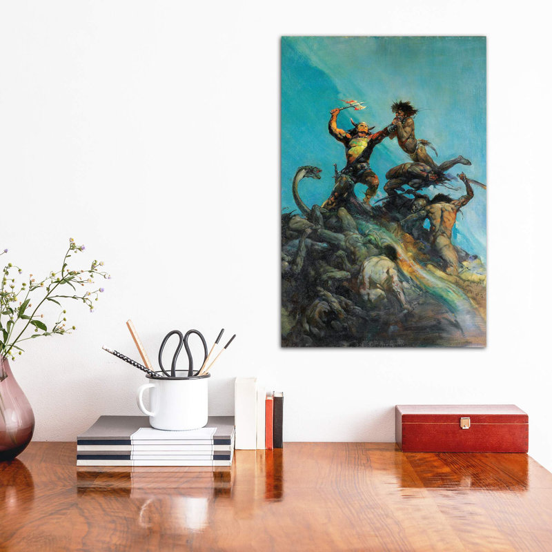 Indomitable by Frank Frazetta - Wrapped Canvas Painting, 45.72cm H x 30.48cm W x 1.91cm D