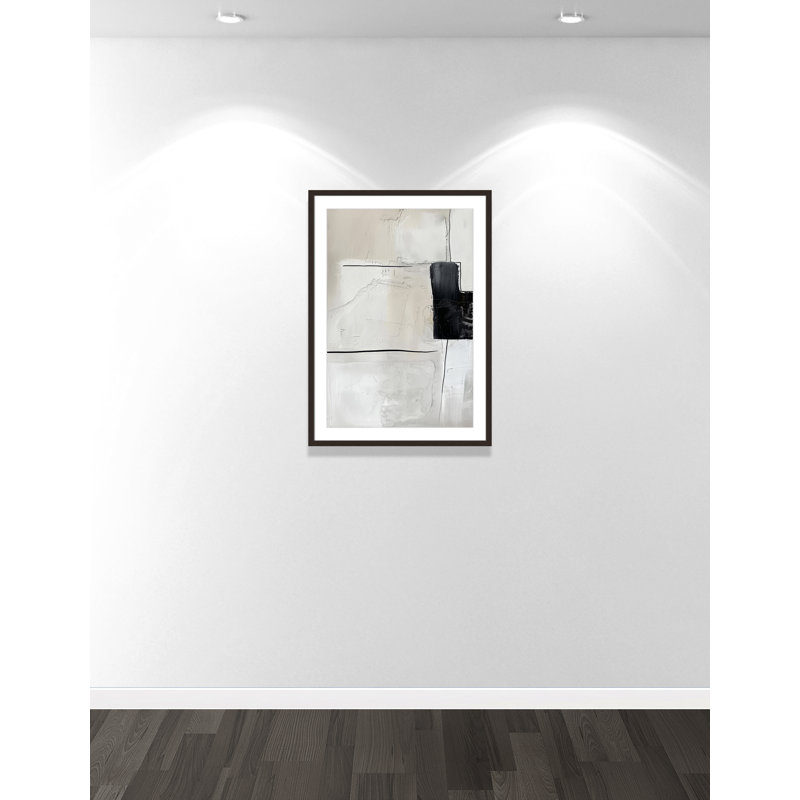 «Neutral Balance I Print» par Lazar Studio, L 25,5 po x H 35,5 po, Matted Print, Noyer à grain ouvert