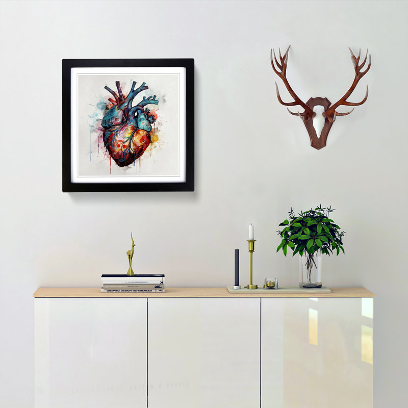 Single Picture Frame Print on Wood, Black