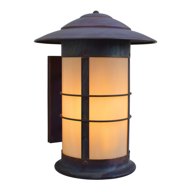 Newport Wall Light, 17.88" H x 13.75" W x 14.75" D, Mission Brown, Cream