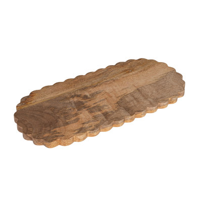 Planche à fromage festonnée ovale en bois de manguier