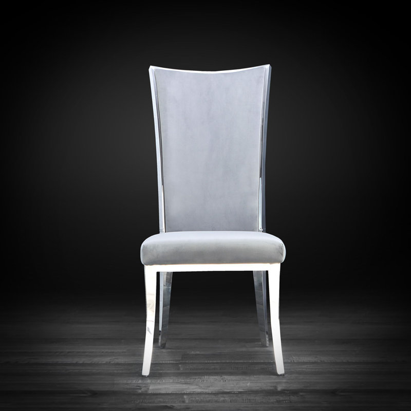 Fauteuil d'appoint en velours, Argent, Gris