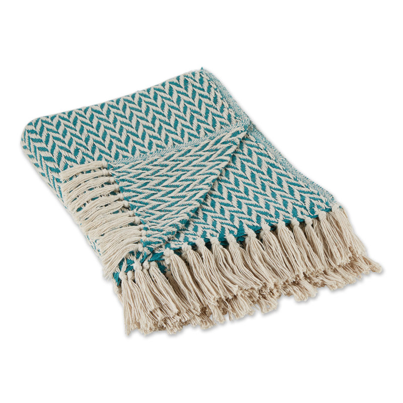 Hand Woven Throw Blanket, Teal