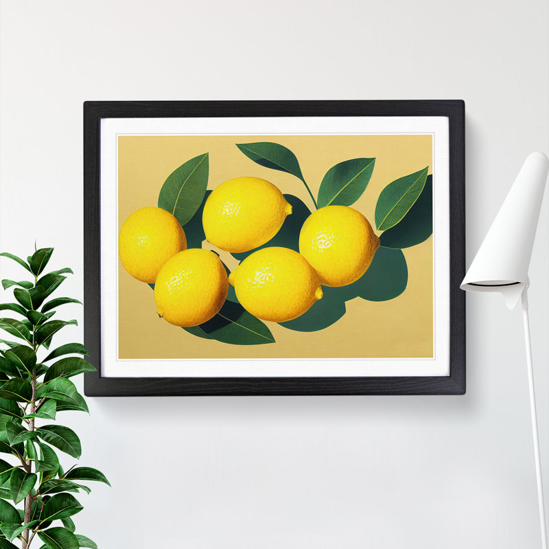 Citrus Fruit Lemons Vol.1 - Framed Print, Black Framed, 46cm H x 64cm W x 2cm D