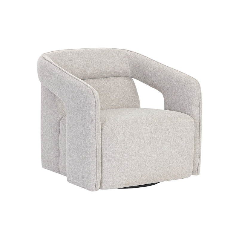 Kendrick Swivel Armchair, Gray Polyester