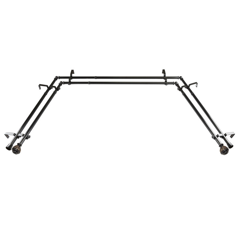 Tringle à rideaux double réglable 0,81 "Charleen, Noir