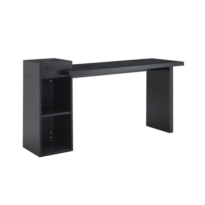 Table d'appoint moderne à grain de bois noir
