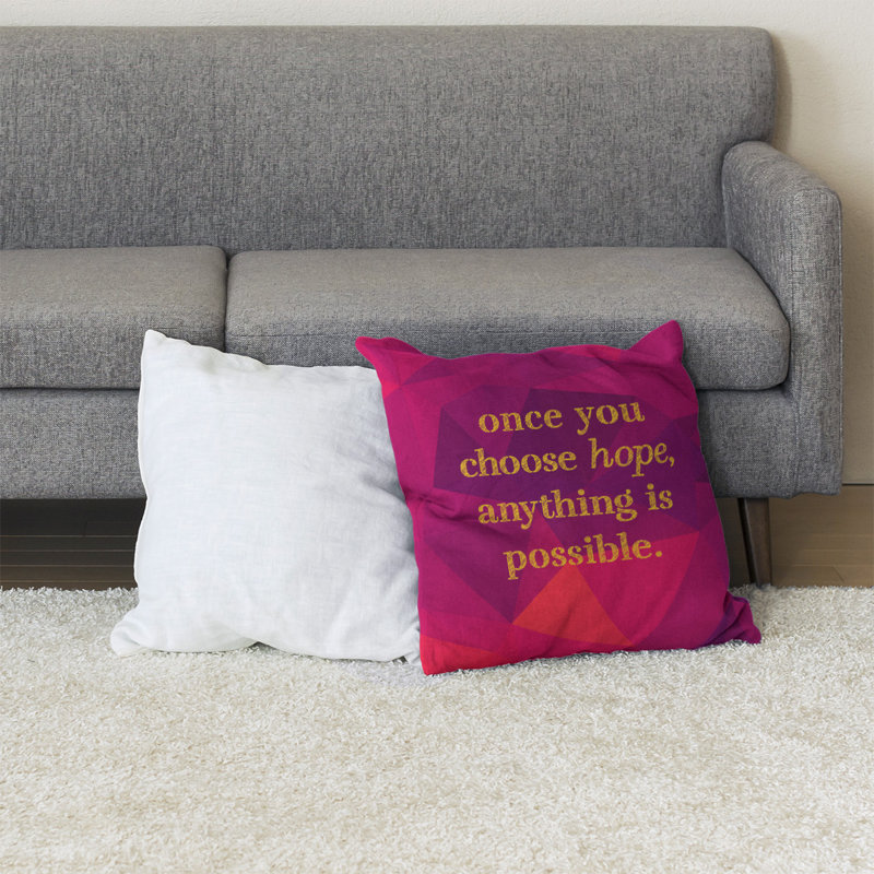 Coussin de sol pierres précieuses choisissez Hope, H 28 po x l 28 po, Rubellite / or