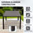 Outdoor Dining Table For 4 Person,Square Slatted Metal Patio Table For Deck Garden Lawn Backyard Use With Umbrella Hole-1871023805