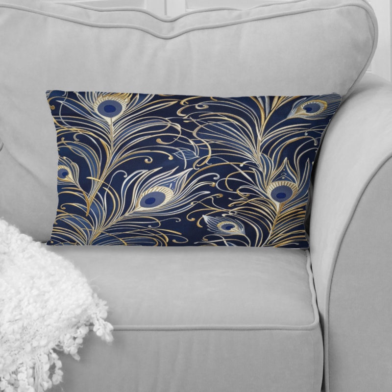 Coussin bleu Boho Feathers II - Boho