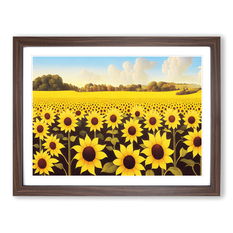 Glorious Sunflower Field - Framed Print