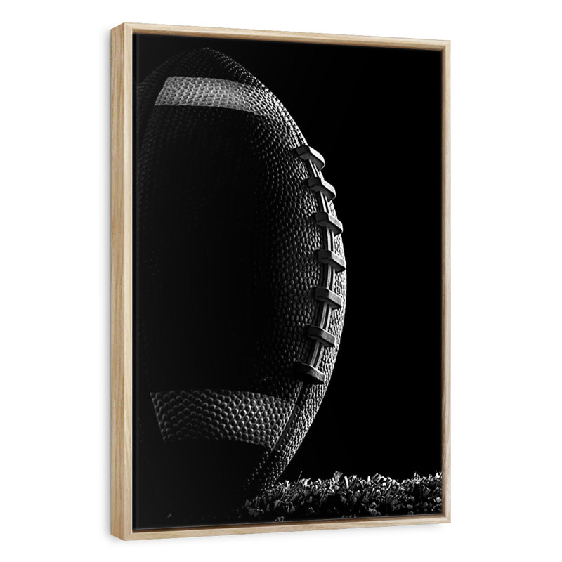 Football monochrome, Cadre flottant en bois naturel, 27 po x 40 po