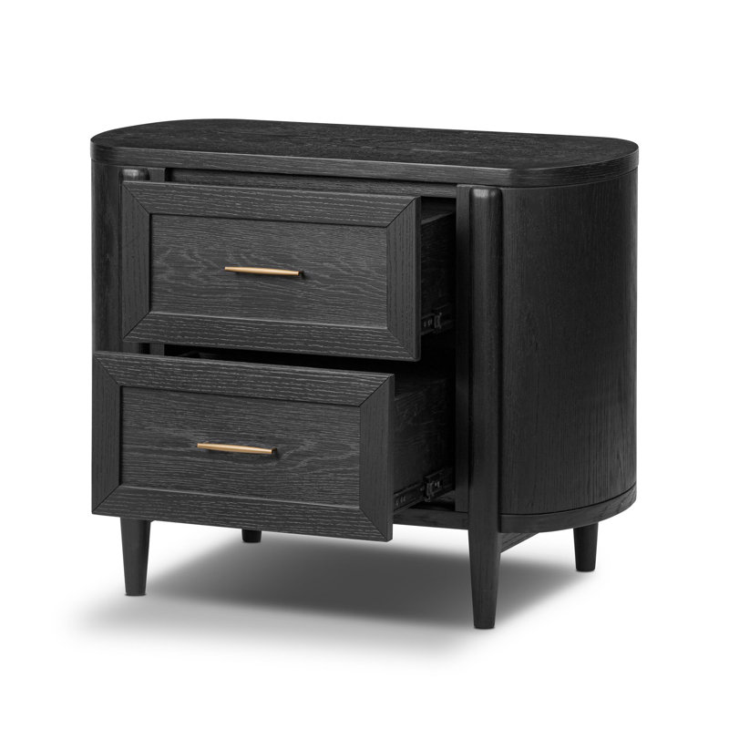 Tolle Nightstand-Drifted Matte Black Veneer