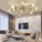 40.5" Modern Gold 12-Light Chandelier, E26 Bulbs Included