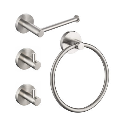 Circular 4-Piece Bathroom Hardware Set