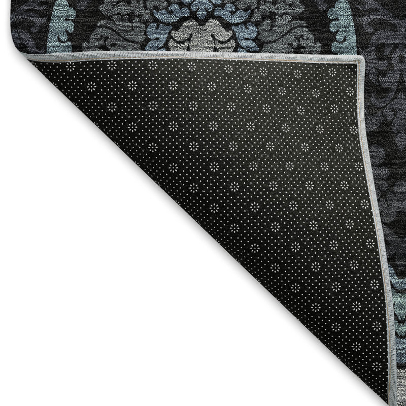 Premium Machine Washable Prisco Blue Rug, Rectangle 10' x 14'