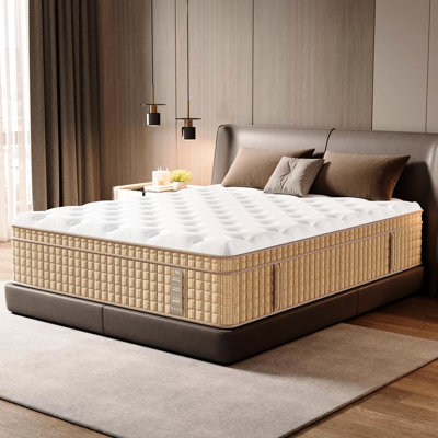 12 Inch King - Sized Mattress With Gel Memory Foam And Pocket Springs, Medium Firm, Fiberglass , & Us , Breathable, Temperature Regulation, Motion Isolation, Spine Alignment, Mattress, Independently