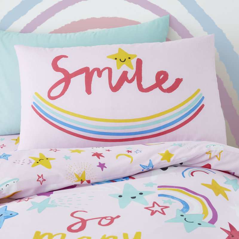 Happy Stars Duvet Cover Set, Double Duvet Cover + 2 Standard Pillowcases