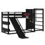 Lit mezzanine / lit superposé multifonctionnel en métal avec glissière, cerceau, anneaux et tablettes
