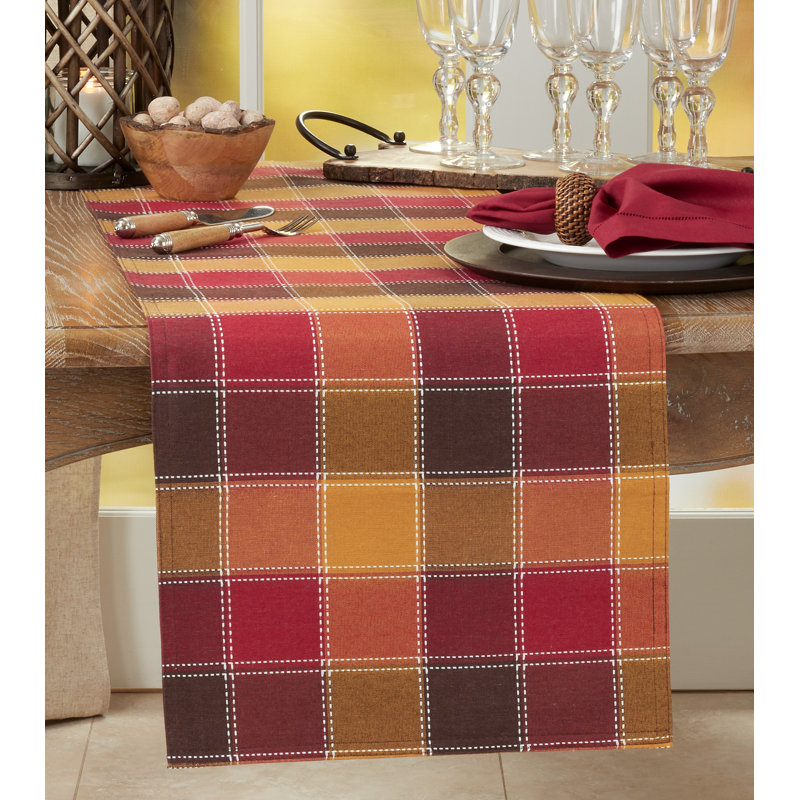Bitner Plaid Table Runner, Multi, 72" x 16"