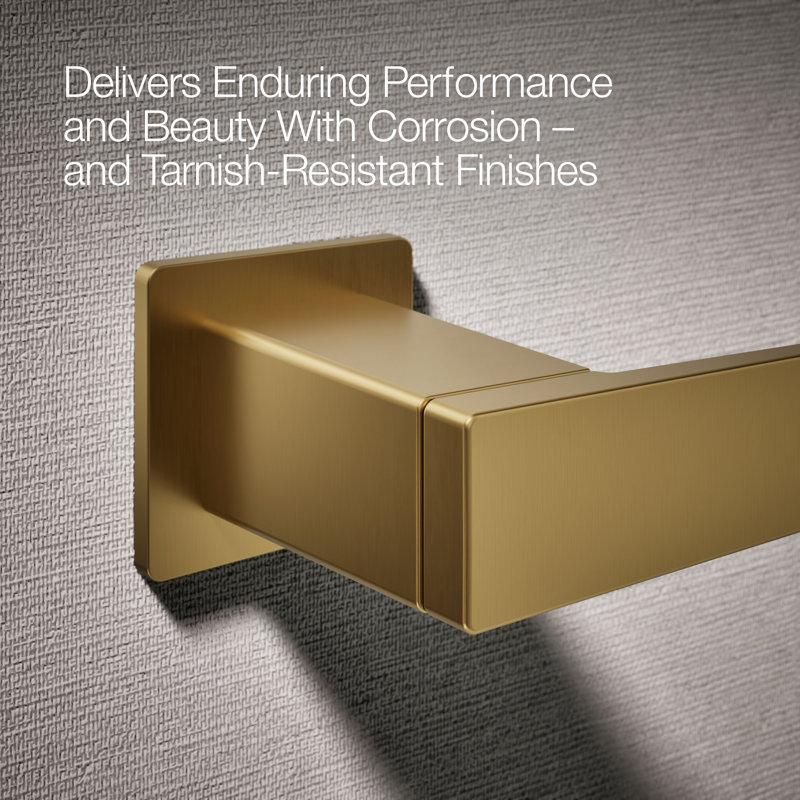 Honesty Pivoting Toilet Paper Holder, Wall-Mount Bathroom Toilet Paper Holder, Vibrant Brushed Moderne Brass