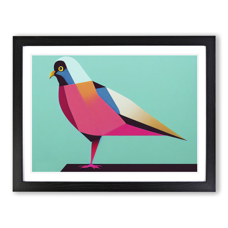 Abstract Pigeon Bird Vol.2 - Framed Print, Black, 46cm H x 64cm W x 2cm D