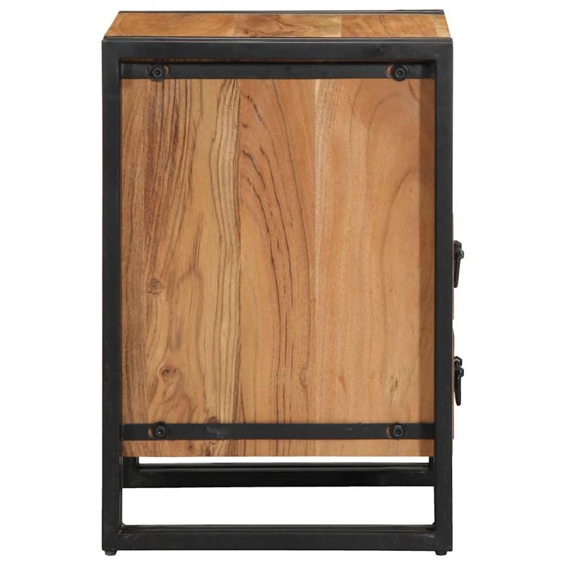 40cm W Bedside Table, Solid Acacia Wood