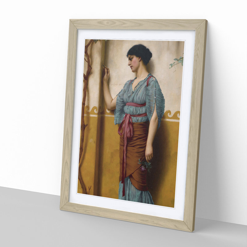 The Trysting Place by John William Godward - Picture Frame Painting, Oak Framed, 36cm H x 27cm W x 2cm D
