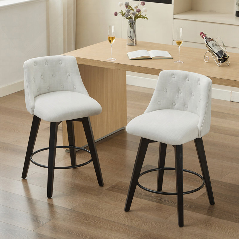 Tabourets de bar pivotants, ensemble de 2, Blanc