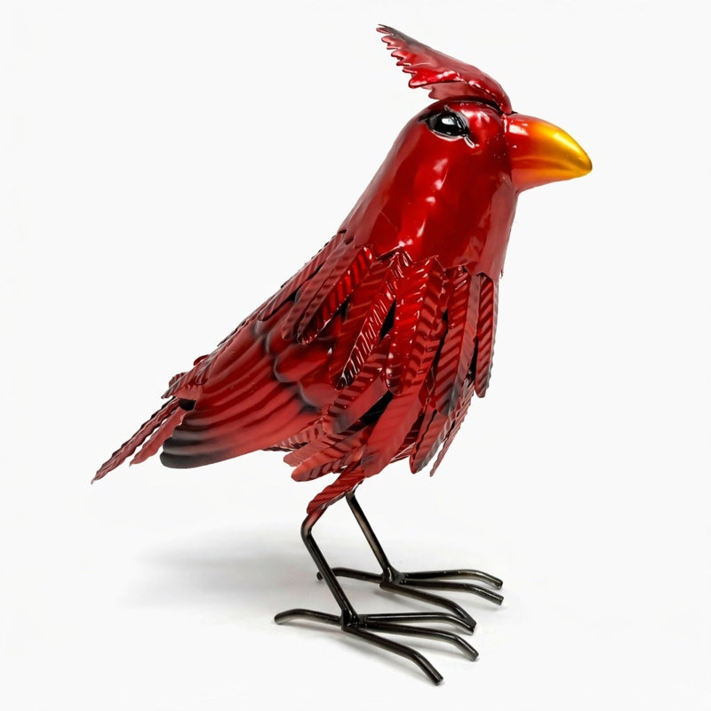 Sculpture de jardin debout cardinal rouge