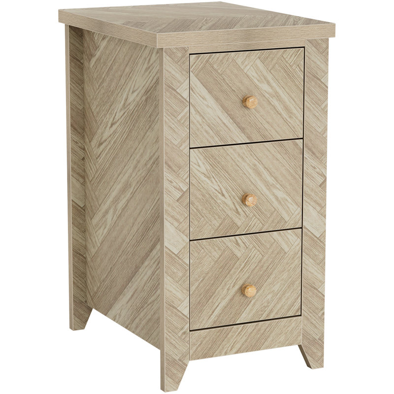 Table de bout à 3 tiroirs avec rangement Laquania