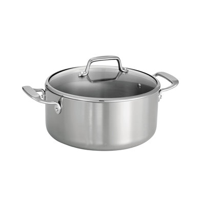 5 QT Covered Dutch Oven - Tri-Ply Clad Stainless Steel Induction - Bos - Gourmet