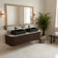 Meuble-lavabo mural 60 po avec 2 lavabos rectangulaires noirs en céramique et 2 tiroirs-1451306708