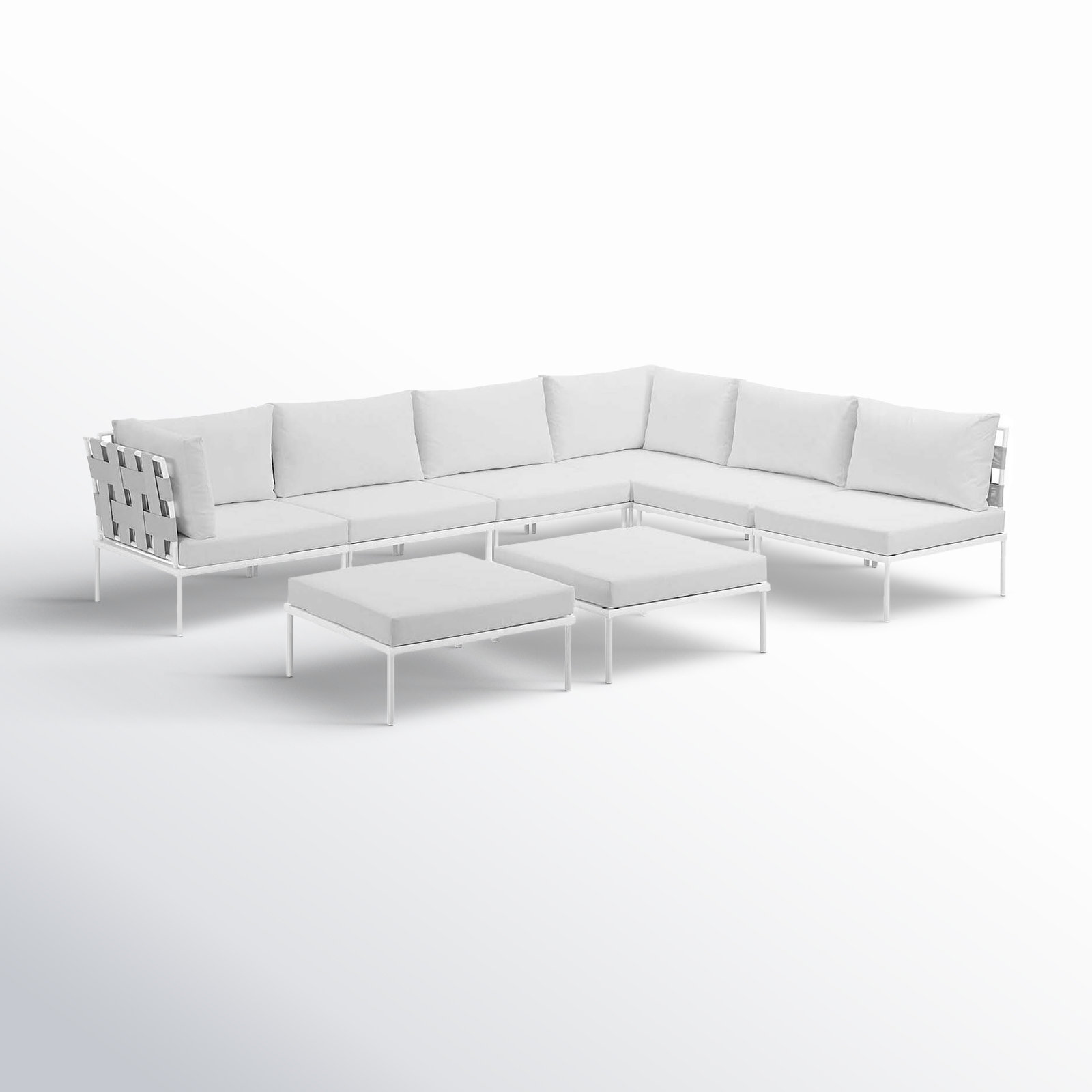 Harmony 198" Patio Sectional, White