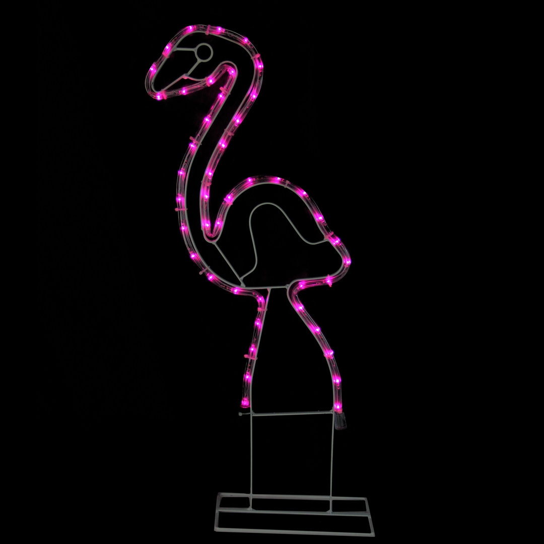 24" Pink Flamingo LED Rope Light Silhouette Summer Outdoor Decoration Northlight Seasonal