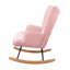 Tufted Rocking Chair, Modern Scandinavian Bouclé Accent Chair with Solid Wood Runners, Beige/Light Grey/Dark Grey/Pink-368683862