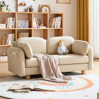 Causeuse-coussin beige standard en polyester