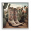 Cowboys et cactus sur bois, impression-93872625