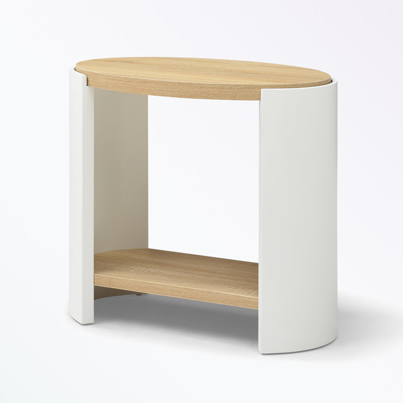 End Table with 2-Layer Storage Shelves