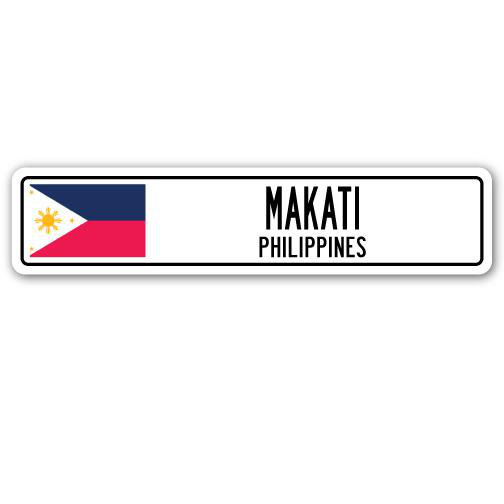 Plaque de rue Makati, Philippines, H 4 po x l 18 po x P 1 po
